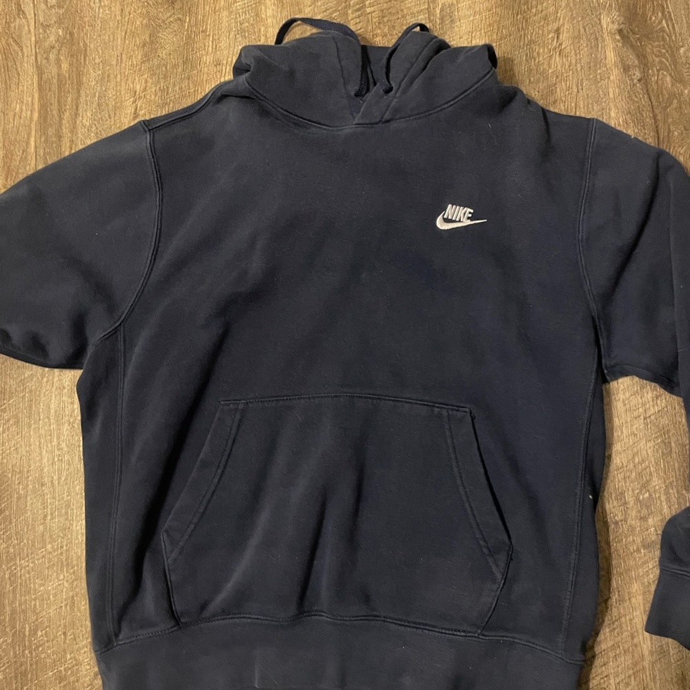 Nike Dark Blue Hoodie with White Logo